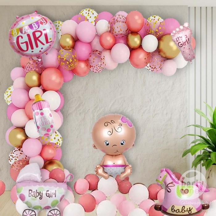 decorations Pink Balloons Baby Girl Welcome Decoration